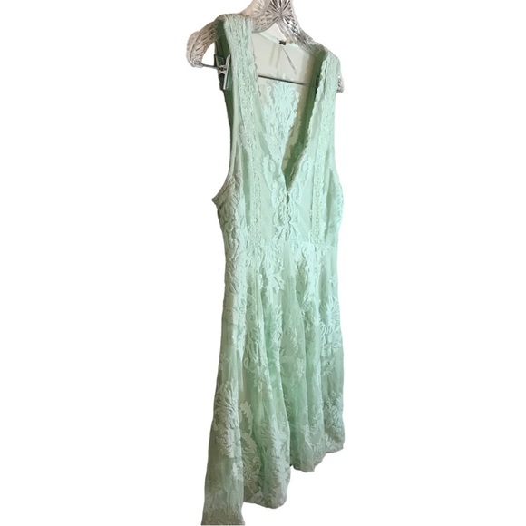 Free people women’s reign over me lace mini dress sz 2 green lined skirt - Picture 4 of 14